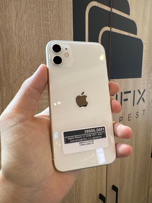 Apple iPhone 11 64GB 100% akku kártyafüggetlen 1 év garancia