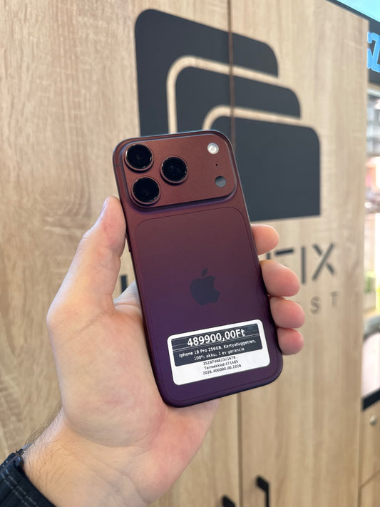Iphone 18 Pro 256GB, Kártyafüggetlen, 100% akku, 1 év garancia